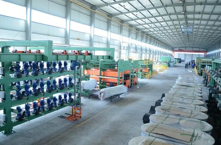 Curing press line for steel (fabric) cord conveyor belt